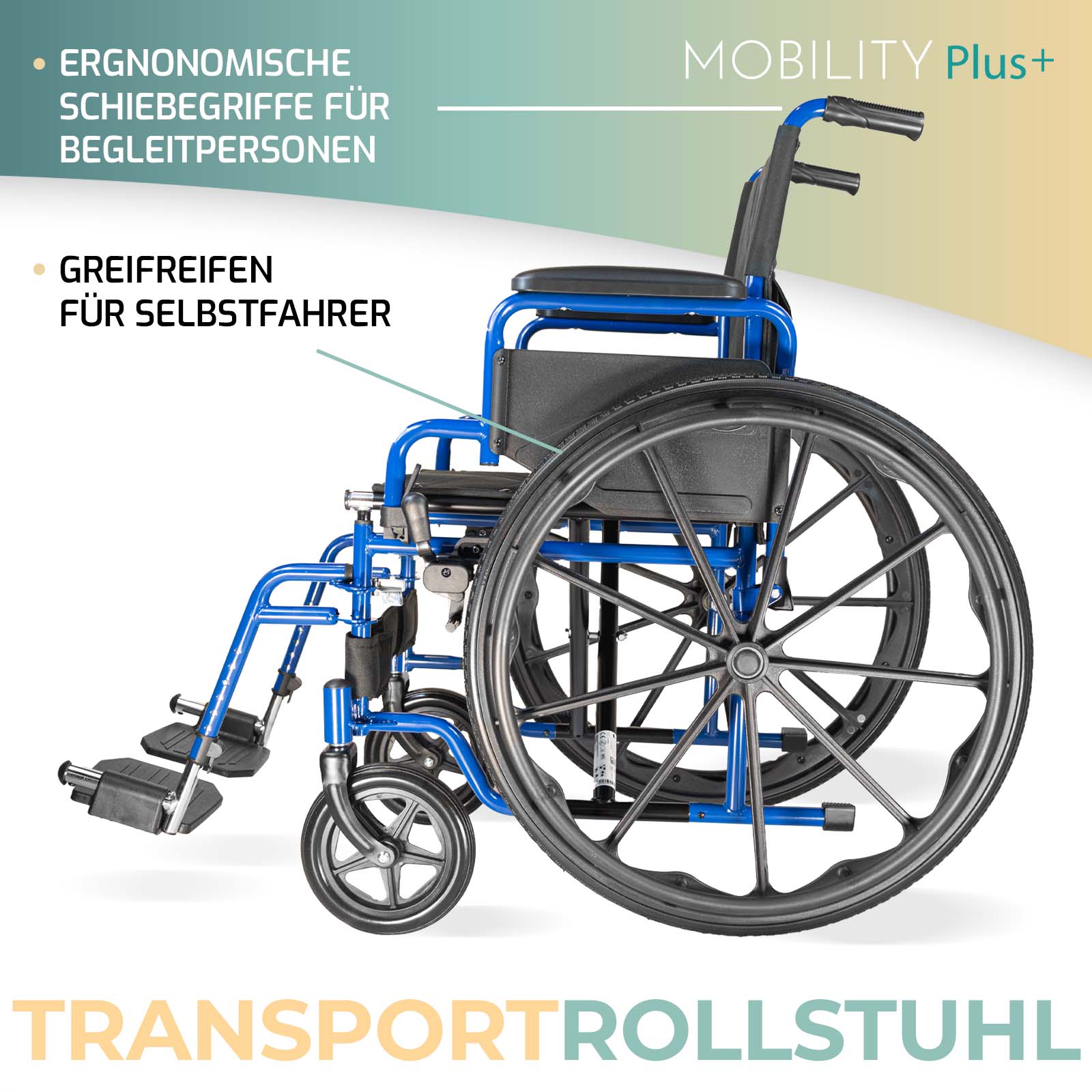 Rollstuhl RIO Seitenansicht Greifreifen Nova Mobila
