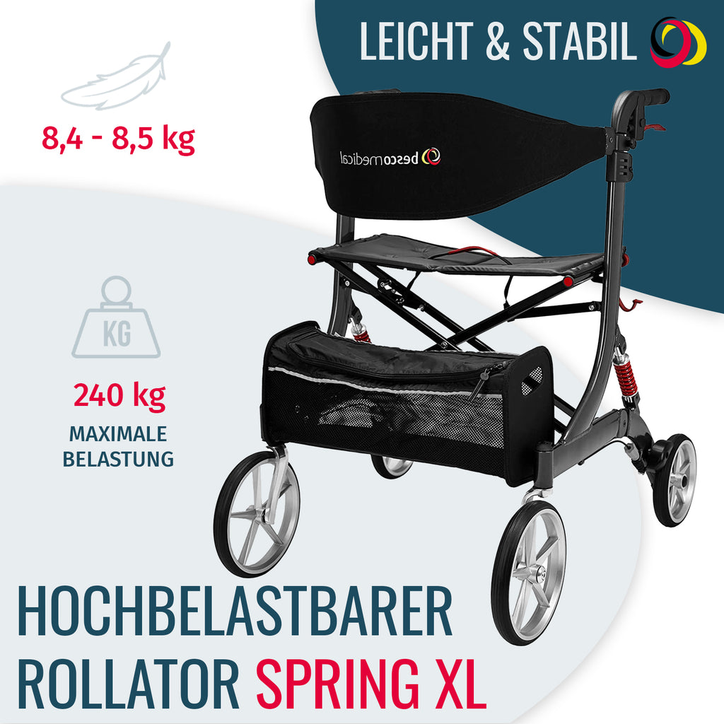 Rollator SPRING XL Belastbarkeit | Graphitgrau