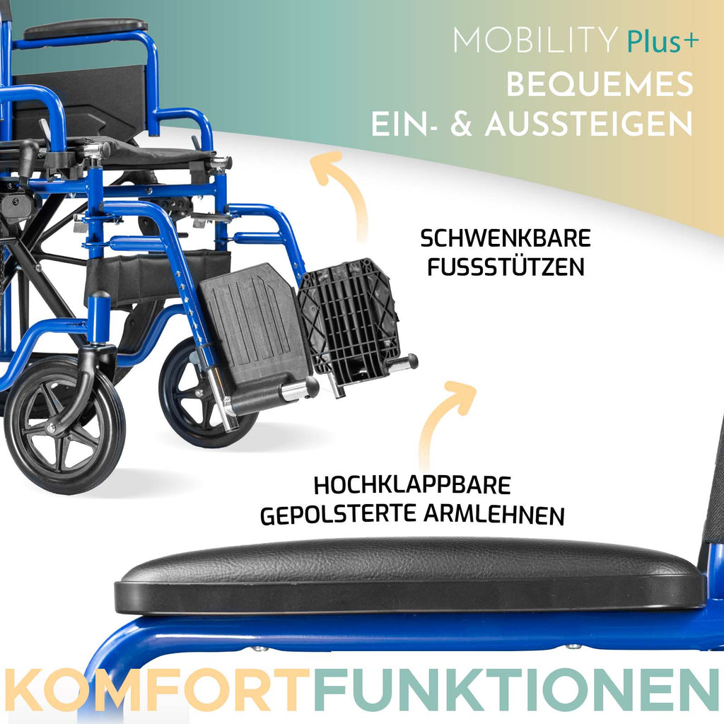 Rollstuhl RIO Details Fußstützen Armlehnen Nova Mobila