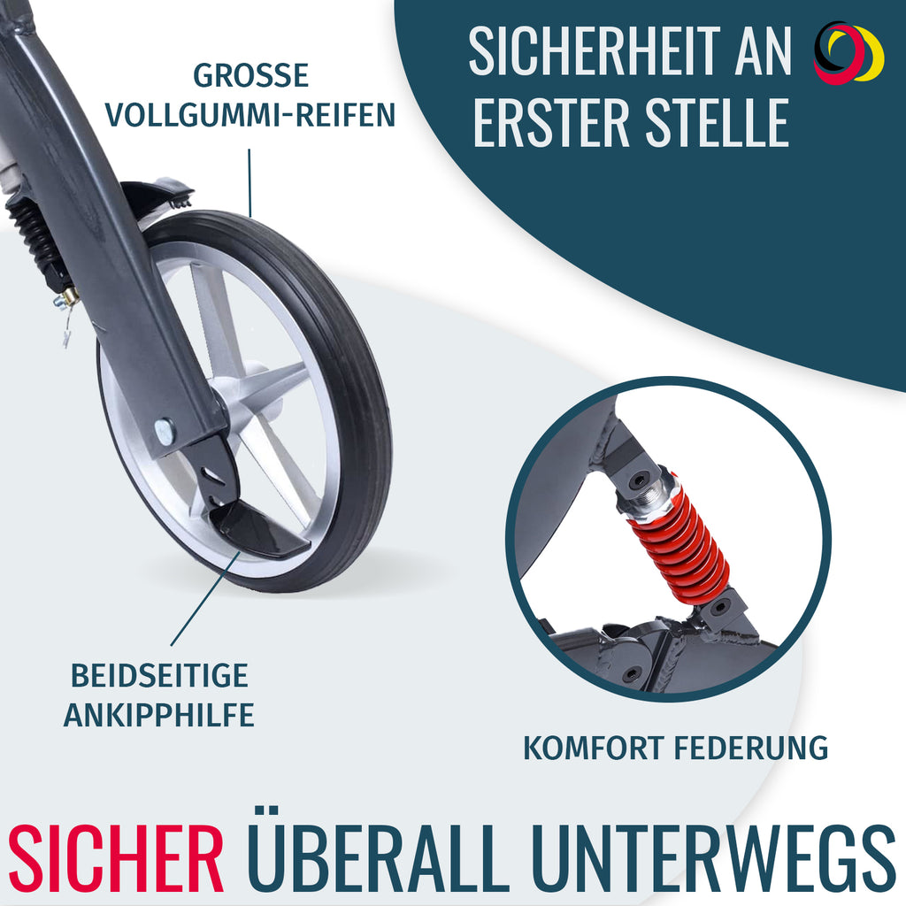 Rollator SPRING XL Räder | Graphitgrau