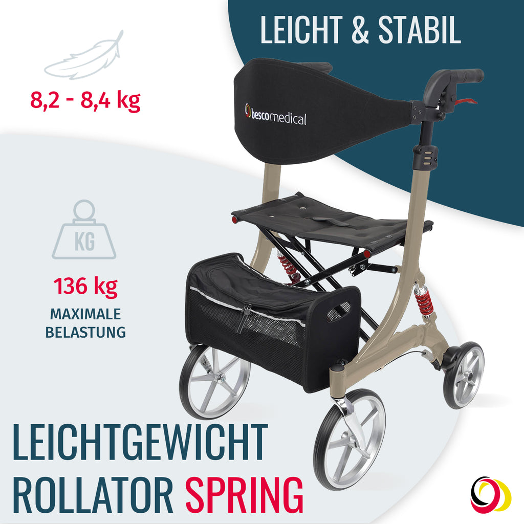 Rollator SPRING Leichtgewicht | Cappuccino