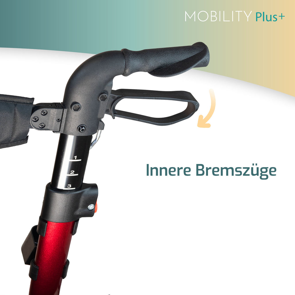 DR10+ Rollator - Mobility Plus+ - Details Bremsen- Nova Mobila | Rot
