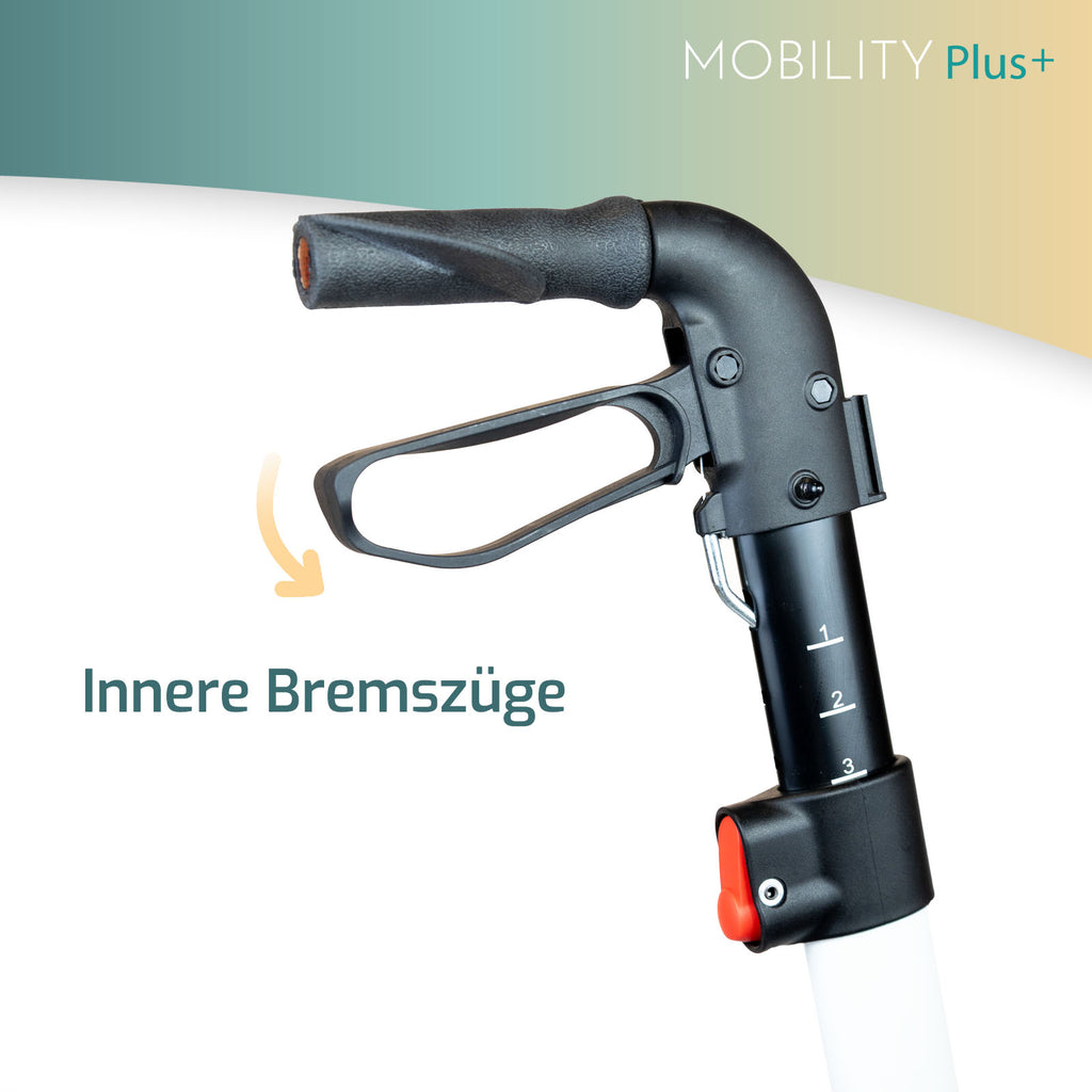 DR10+ Rollator Details Bremsen Mobility Plus+ Nova Mobila | Weiß