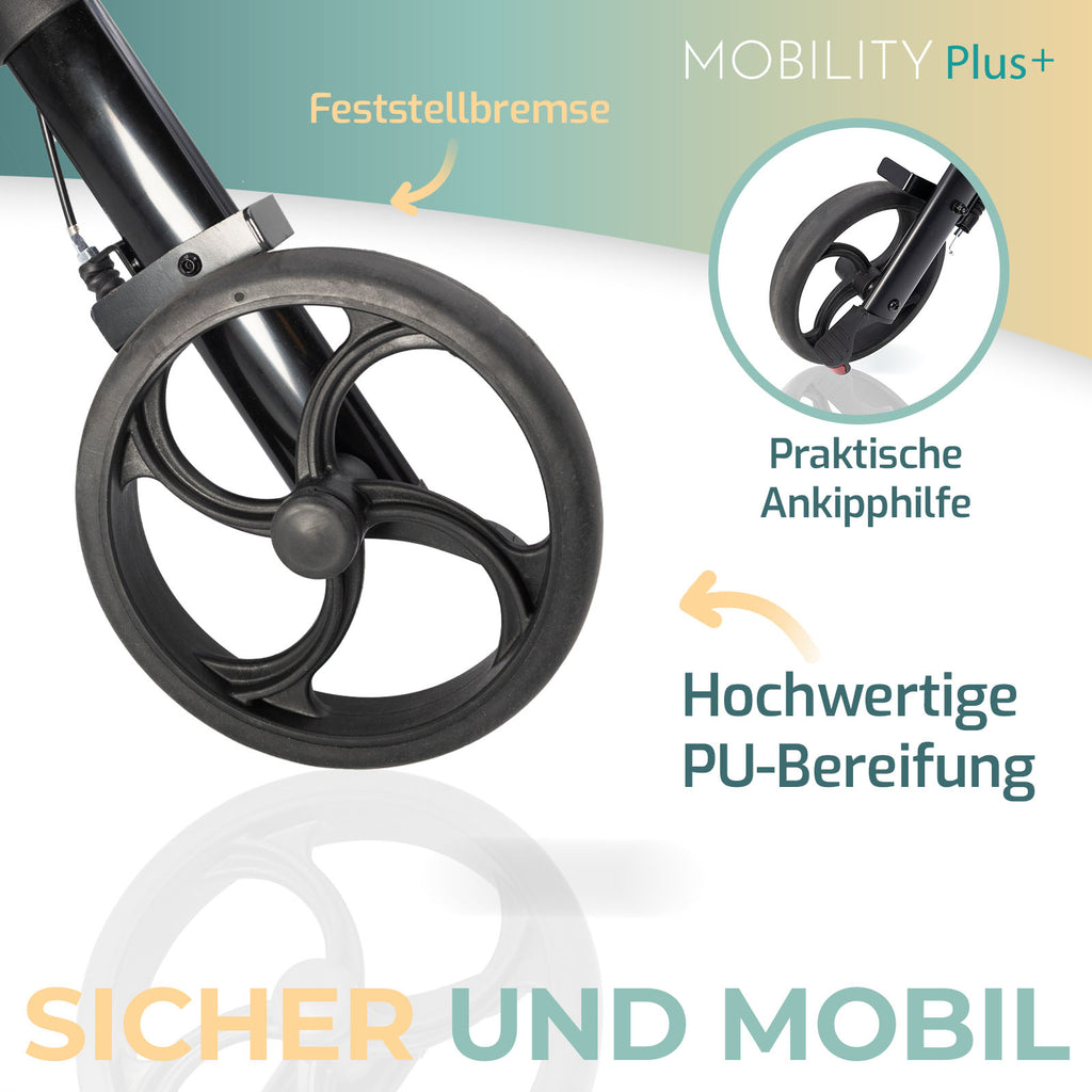 DR10+ Rollator Details Reifen Mobility Plus+ Nova Mobila | Weiß