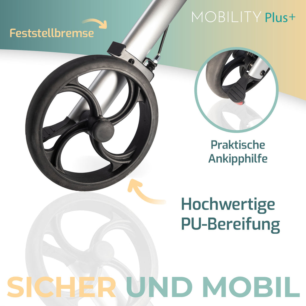 DR10+ Rollator Mobility Plus+ Details Reifen Nova Mobila | Blau