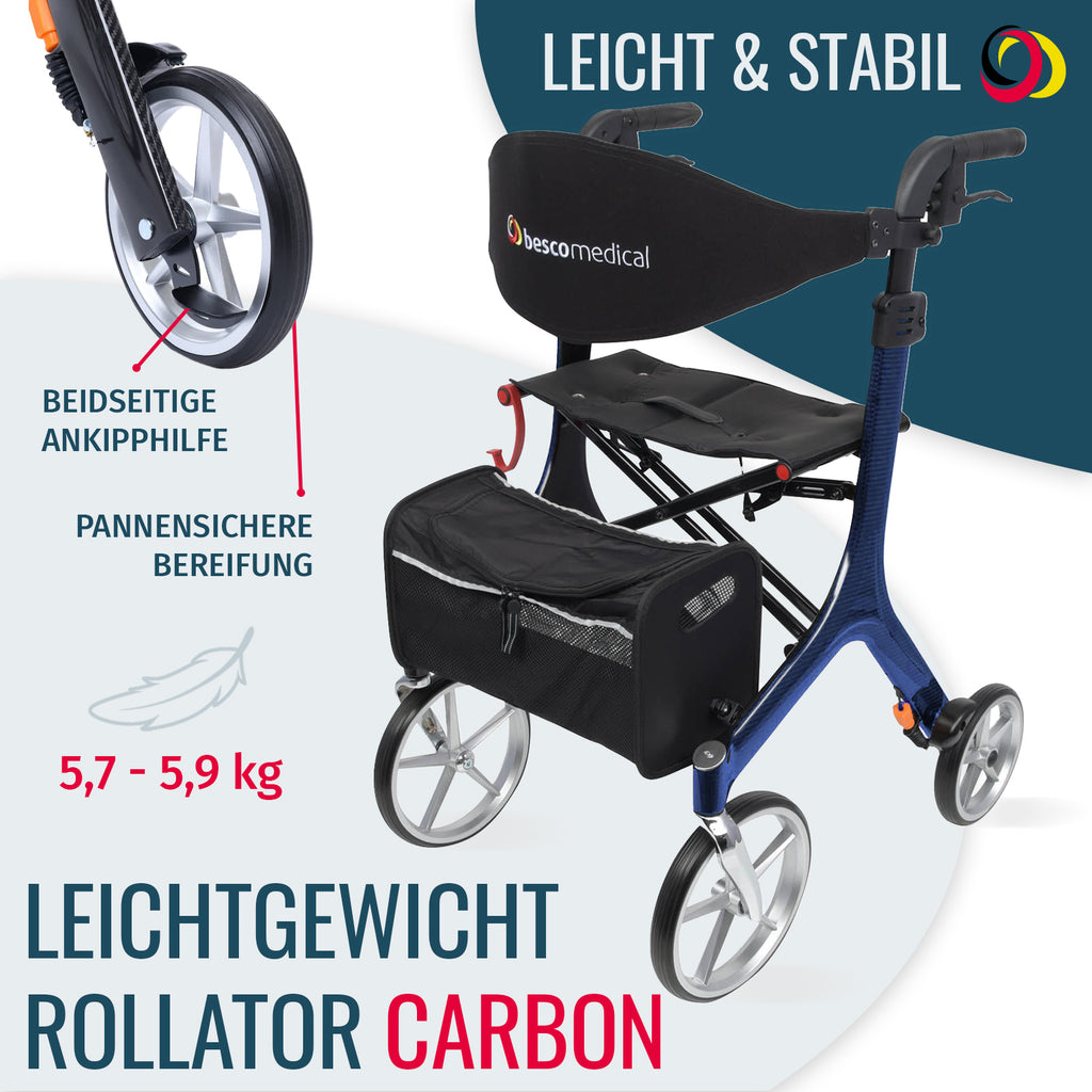 Rollator CARBON Leichtgewicht | Blau