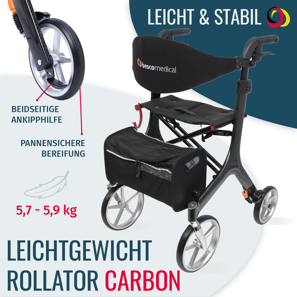 Rollator CARBON Leichtgewicht | Graphit