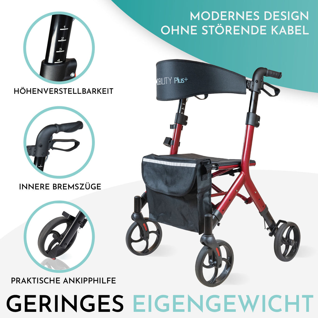 Rollator DR10+ Übersicht | Rot