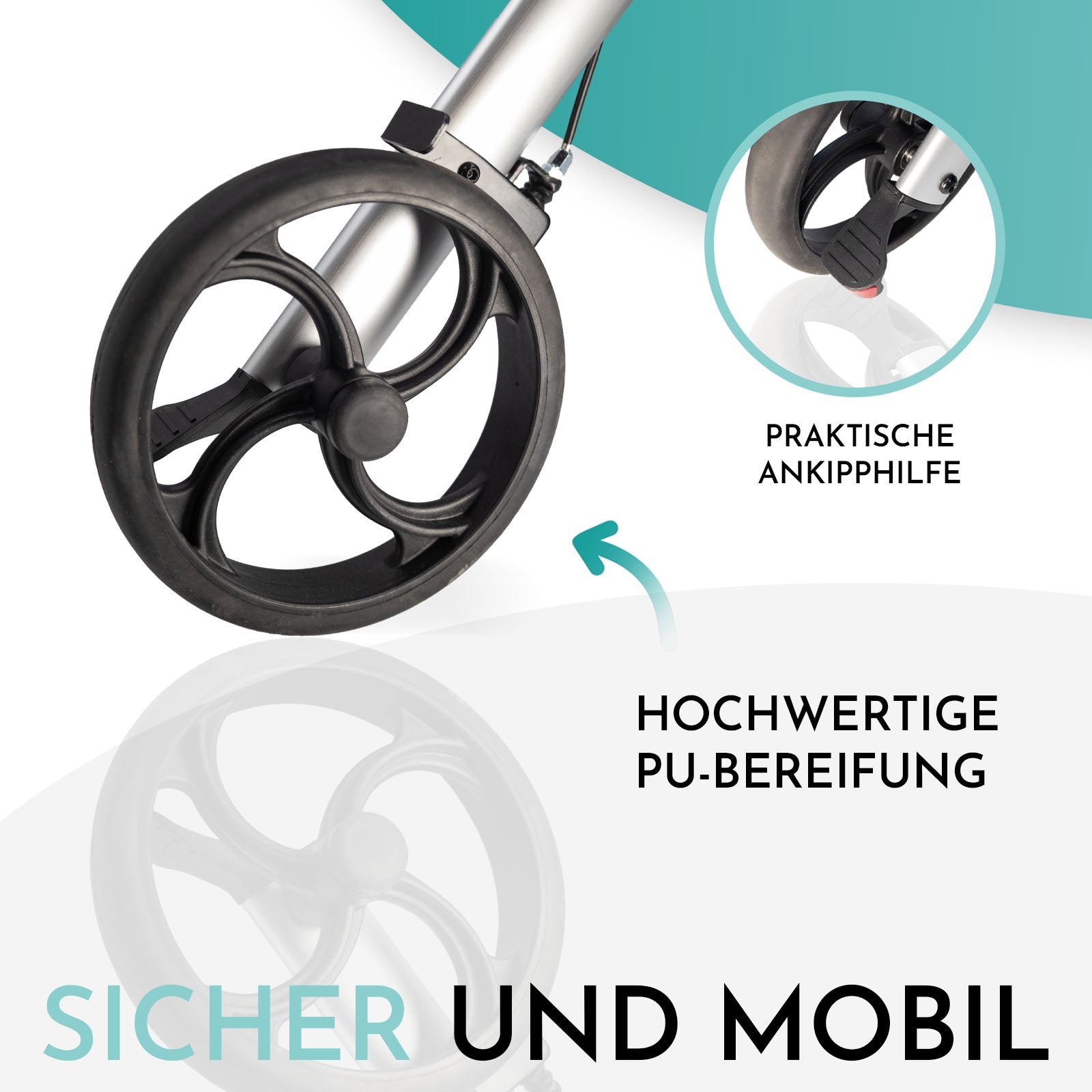 Rollator DR10+ Räder | Blau