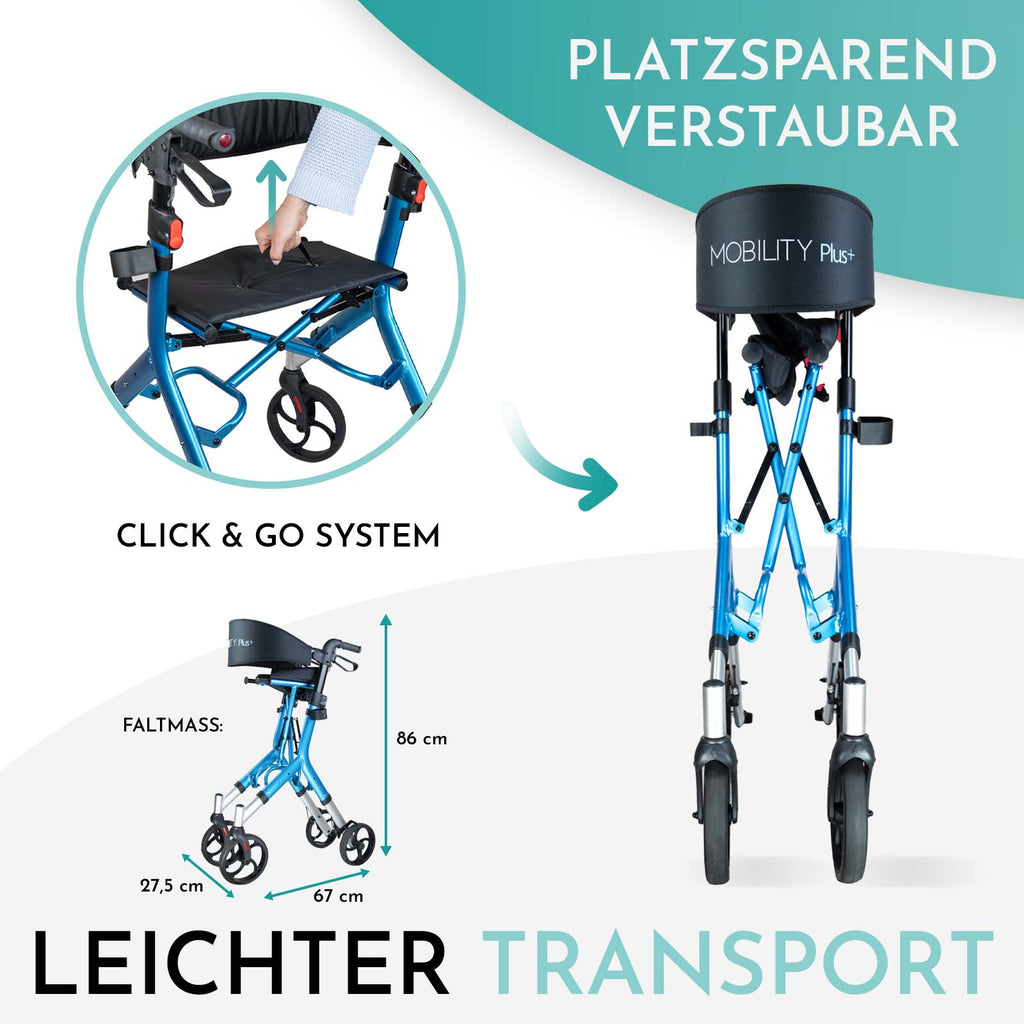 Rollator DR10+ Transport | Blau