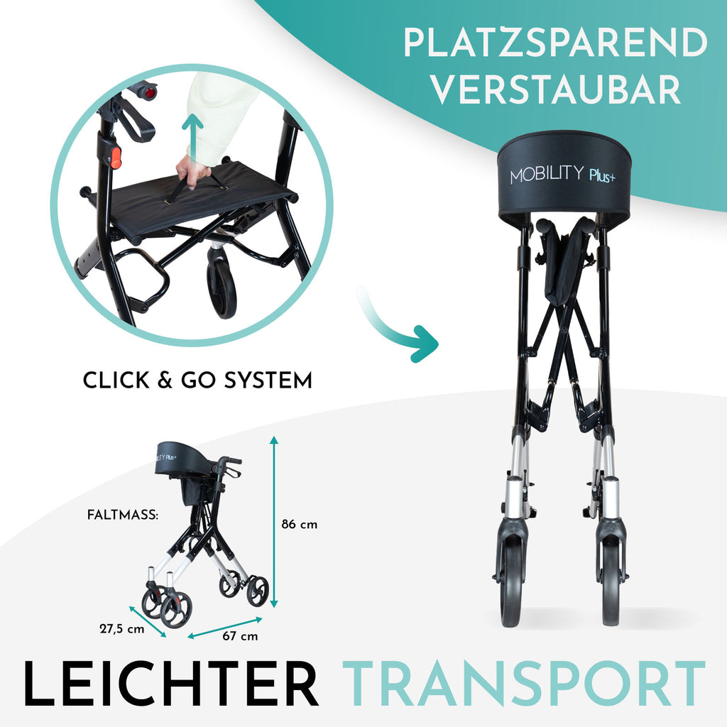 Rollator DR10+ Transport | Schwarz