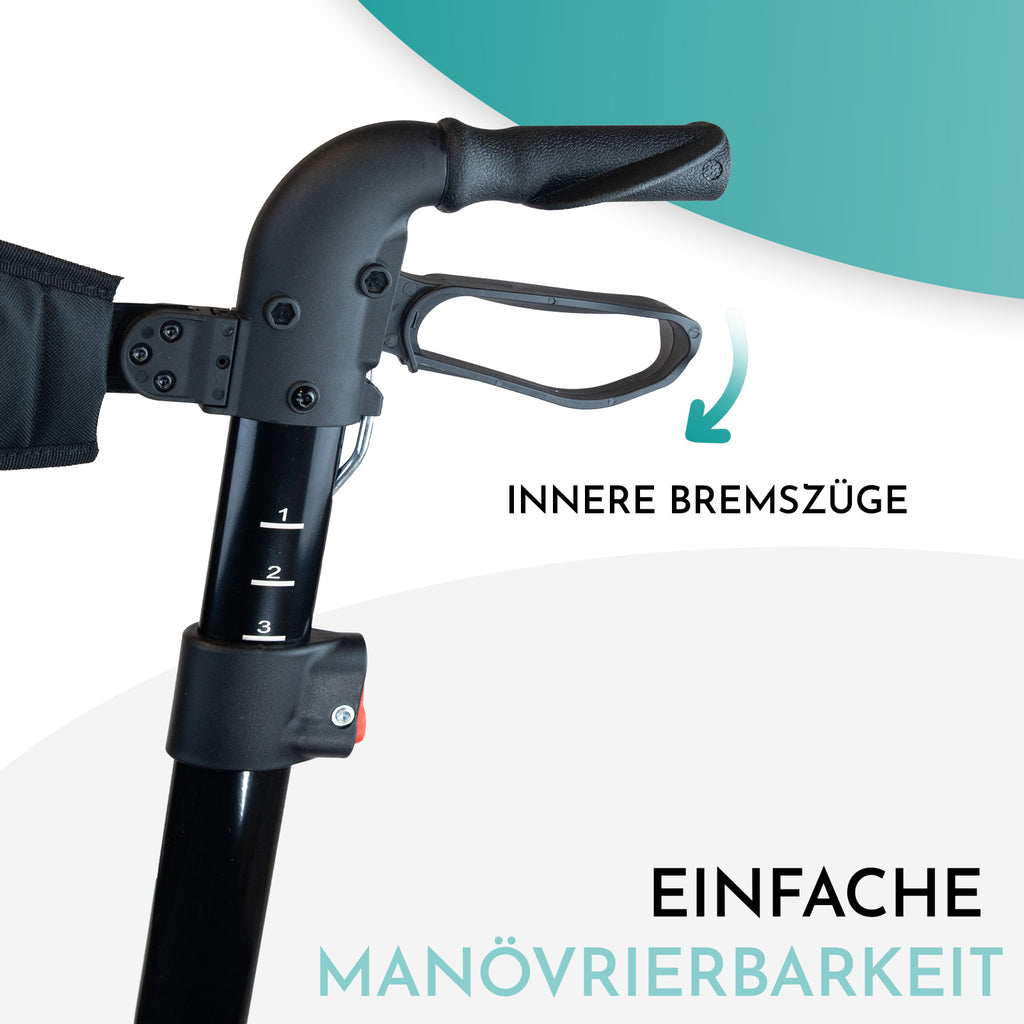 Rollator DR10+ Bremszüge | Schwarz
