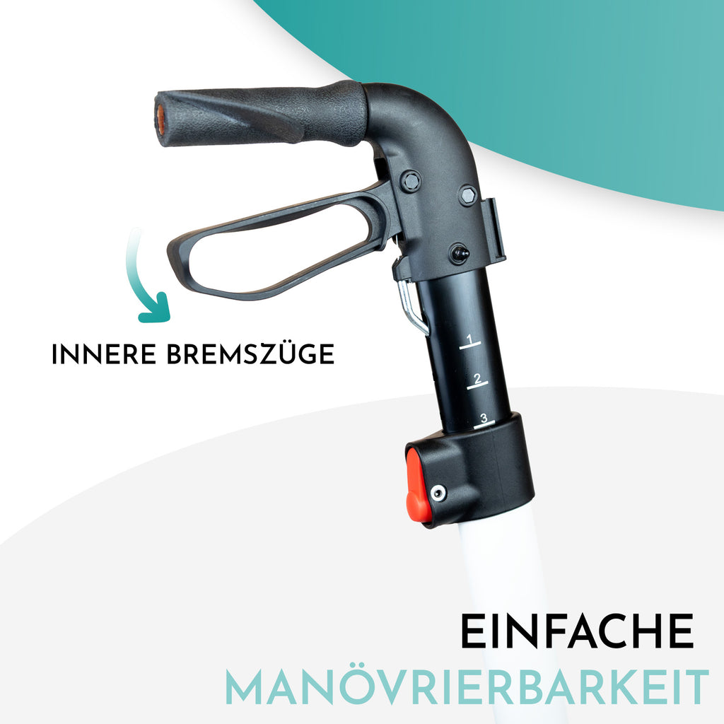 Rollator DR10+ Bremszüge | Weiß