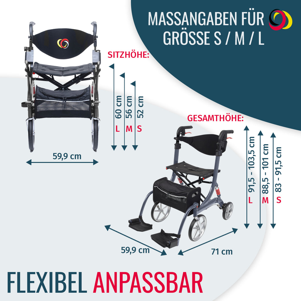 Rollator SPRING VARIO – Rollator & Transportstuhl, HMV-Nr. 10.50.04 ...