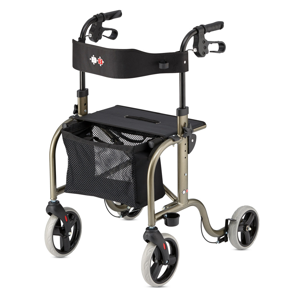 Rollator RL-SMART von Bischoff & Bischoff - Extra breite Sitzfläche | Platin