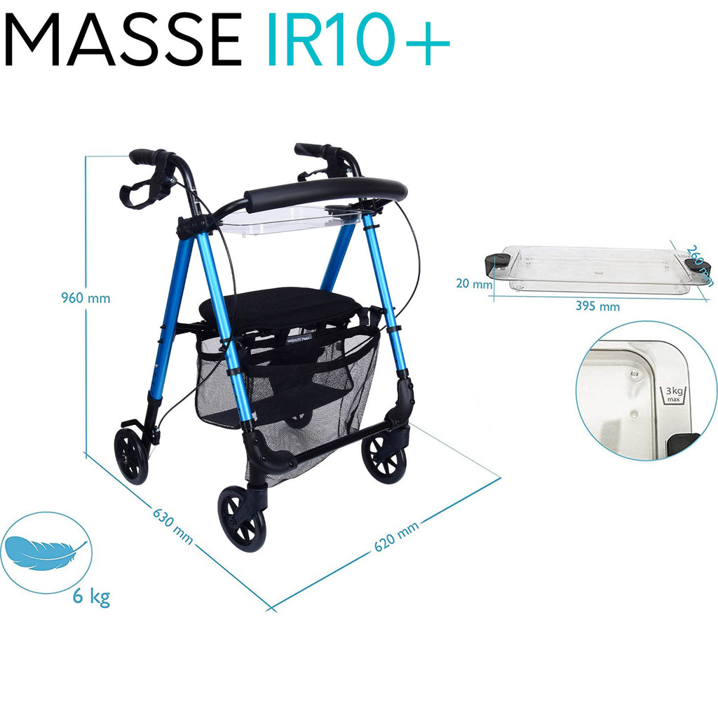 Indoor Rollator IR10+ für die Wohnung | Blau  market:de