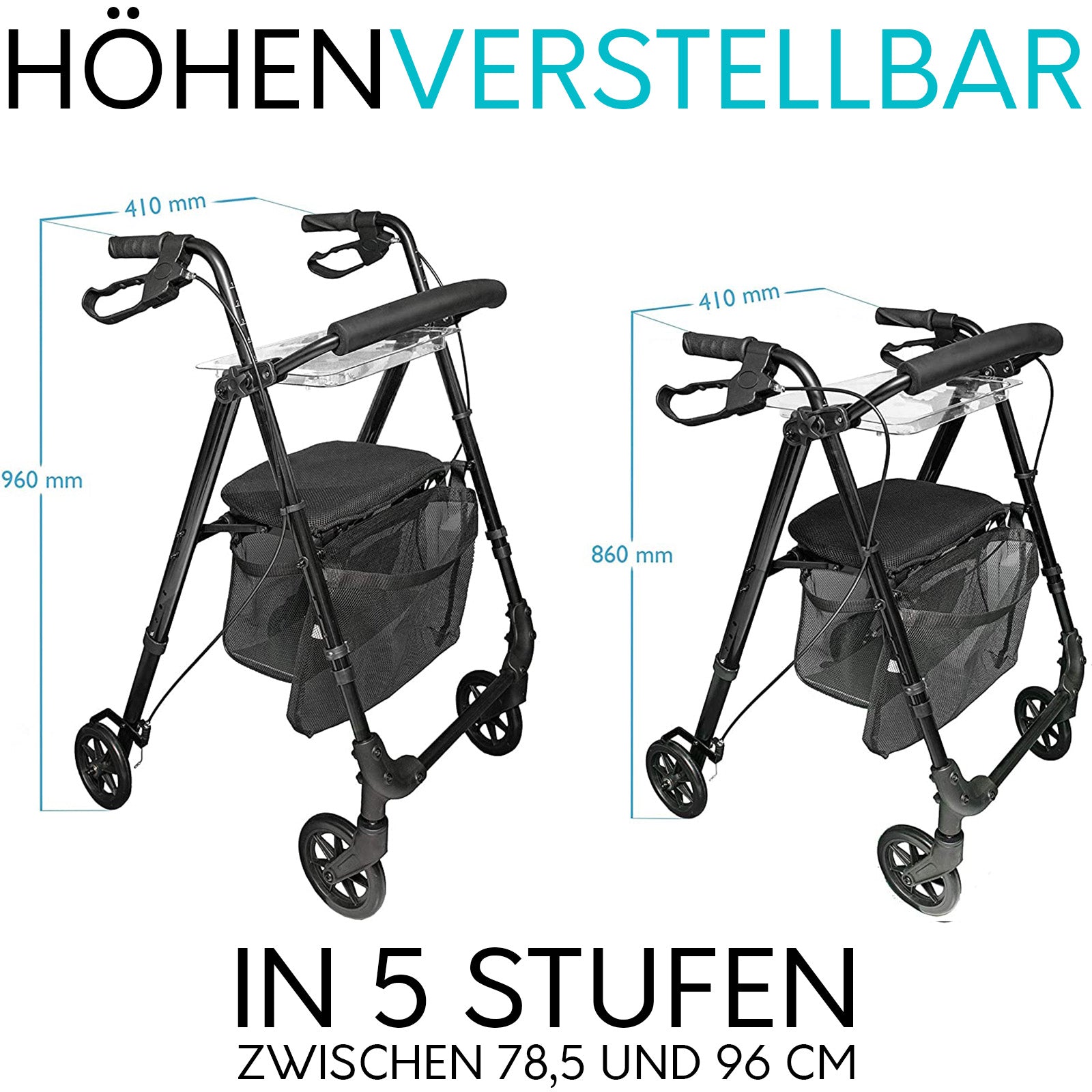 Indoor Rollator IR10+ für die Wohnung | Schwarz market:de