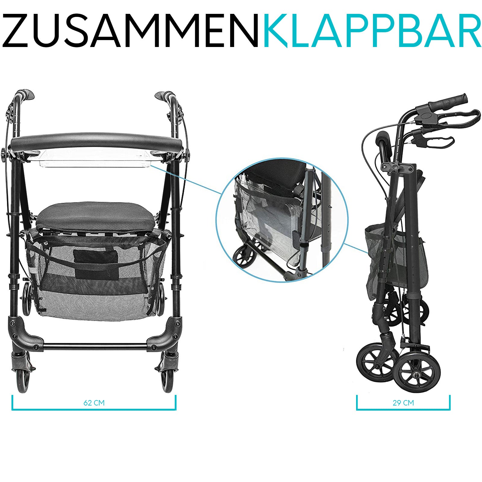 Indoor Rollator IR10+ für die Wohnung | Schwarz market:de