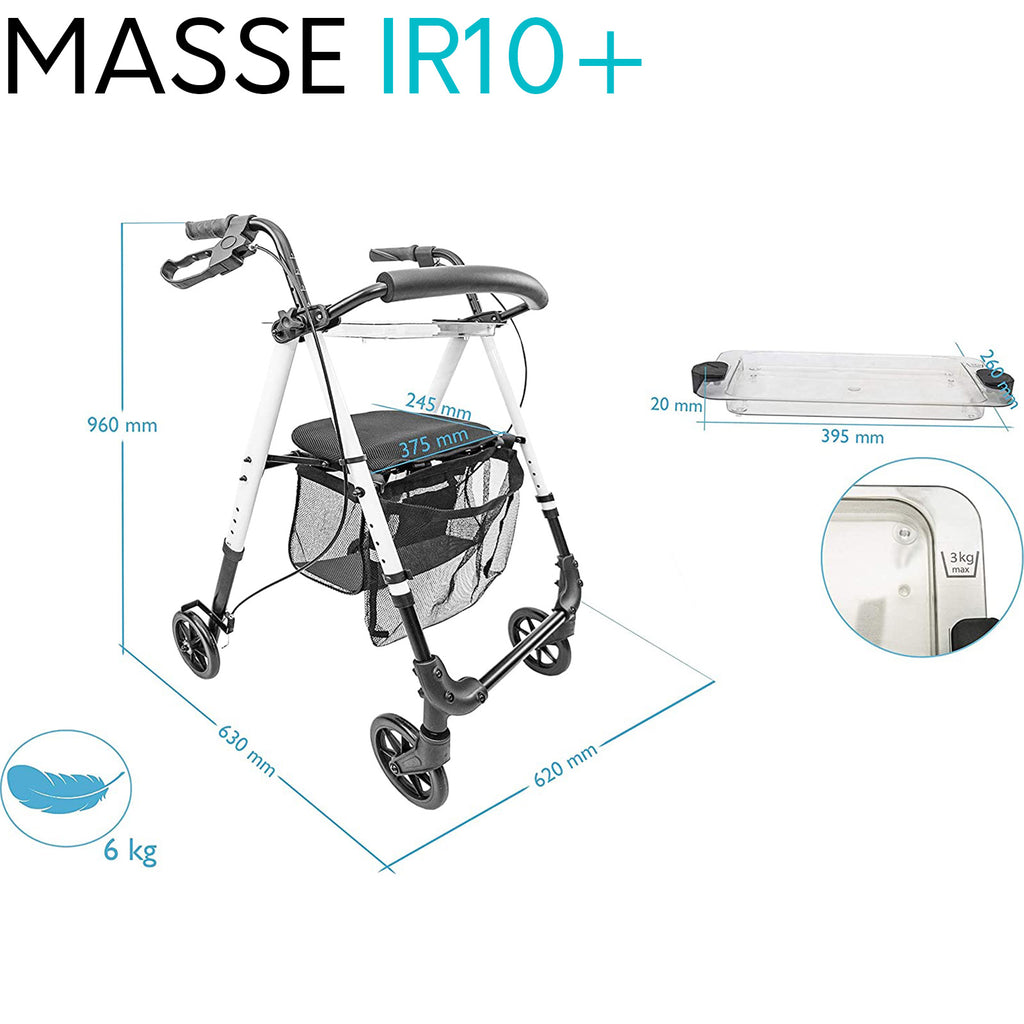 Indoor Rollator IR10+ für die Wohnung | Weiß market:de