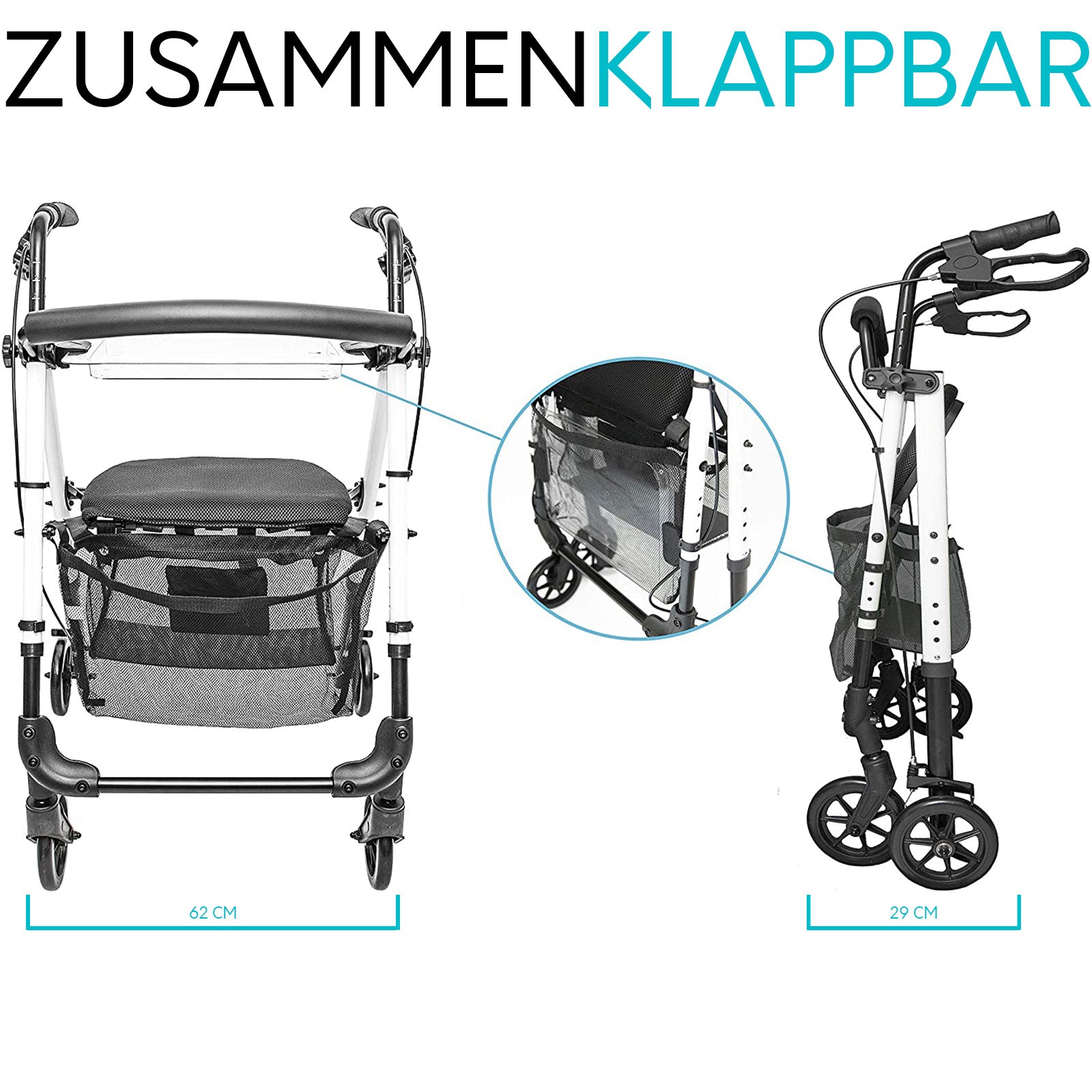 Indoor Rollator IR10+ für die Wohnung | Weiß market:de