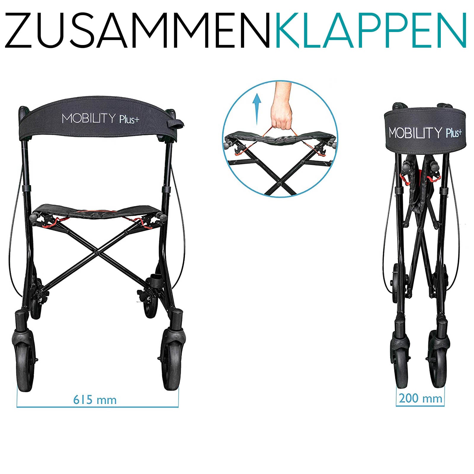Rollator für außen Mobility Plus LR10+ | schwarz market:de