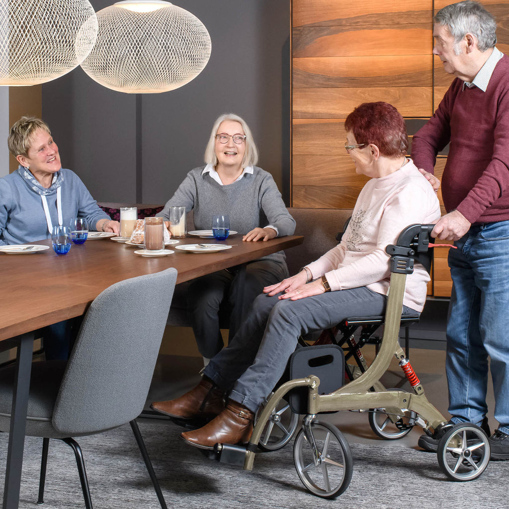 Spring Vario - Rollator mit Rollstuhl Funktion | Cappuccino