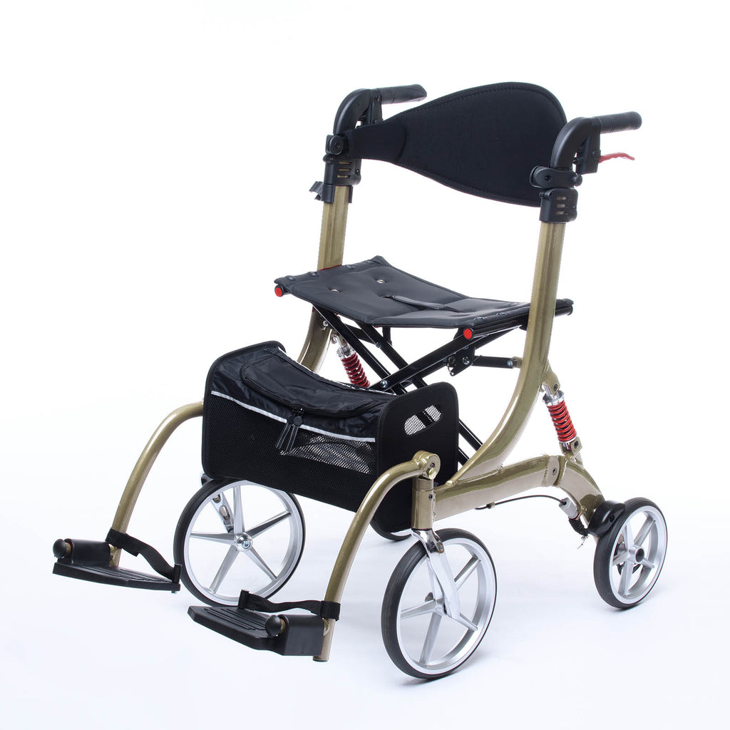 Spring Vario - Rollator mit Rollstuhl Funktion | Cappuccino