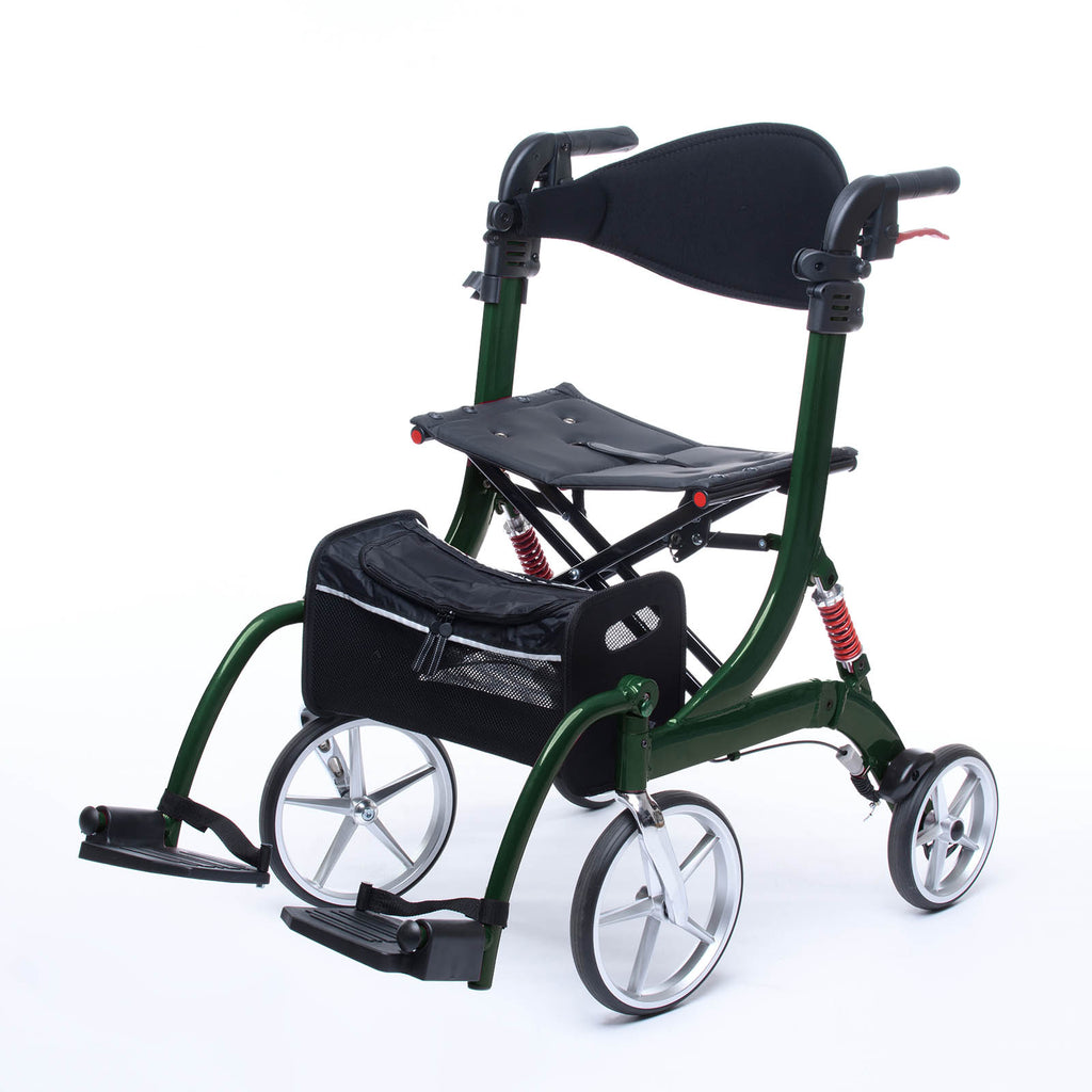 Spring Vario - Rollator mit Rollstuhl Funktion | Jadegrün