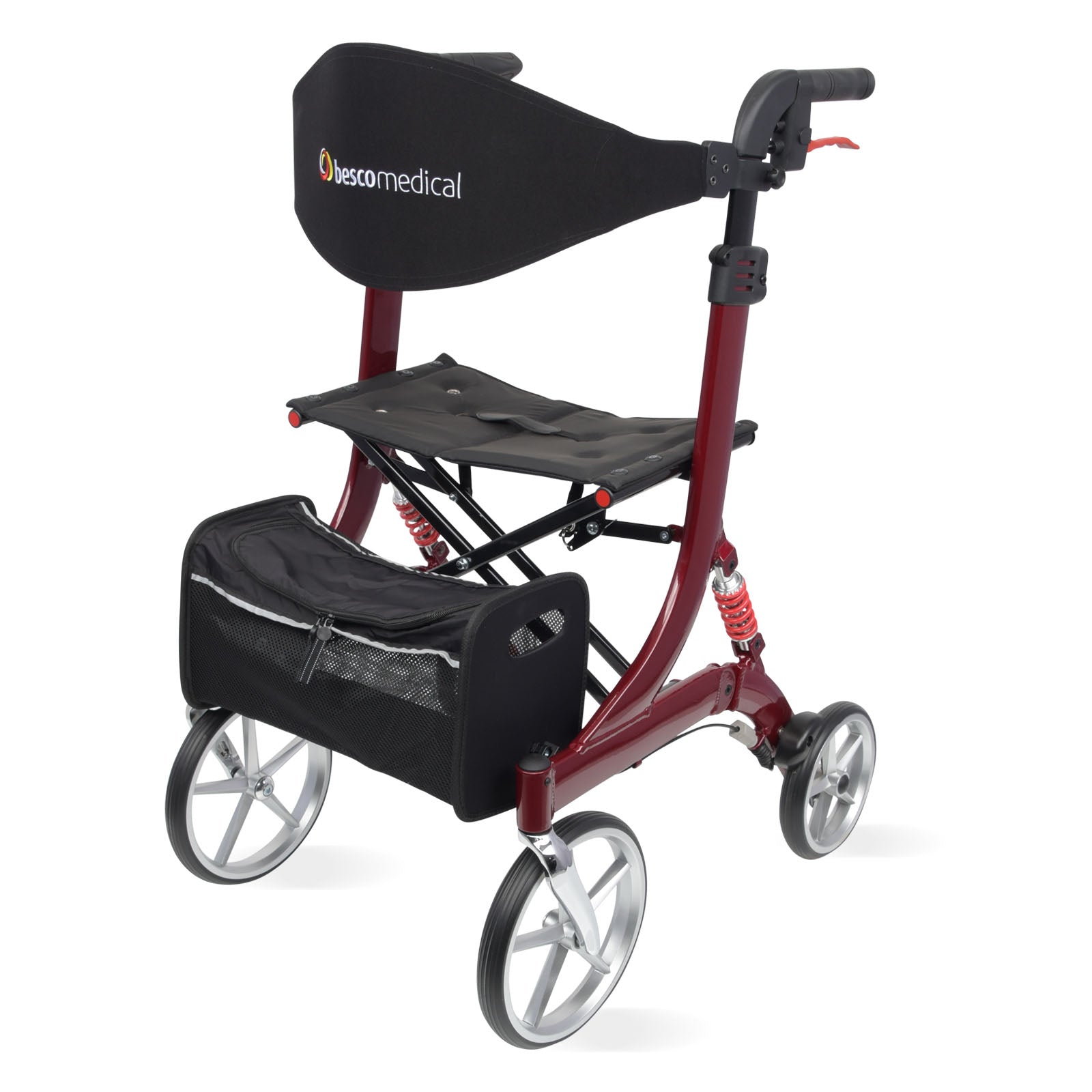 Rollator SPRING - Das Original mit der roten Feder | Bordeaux