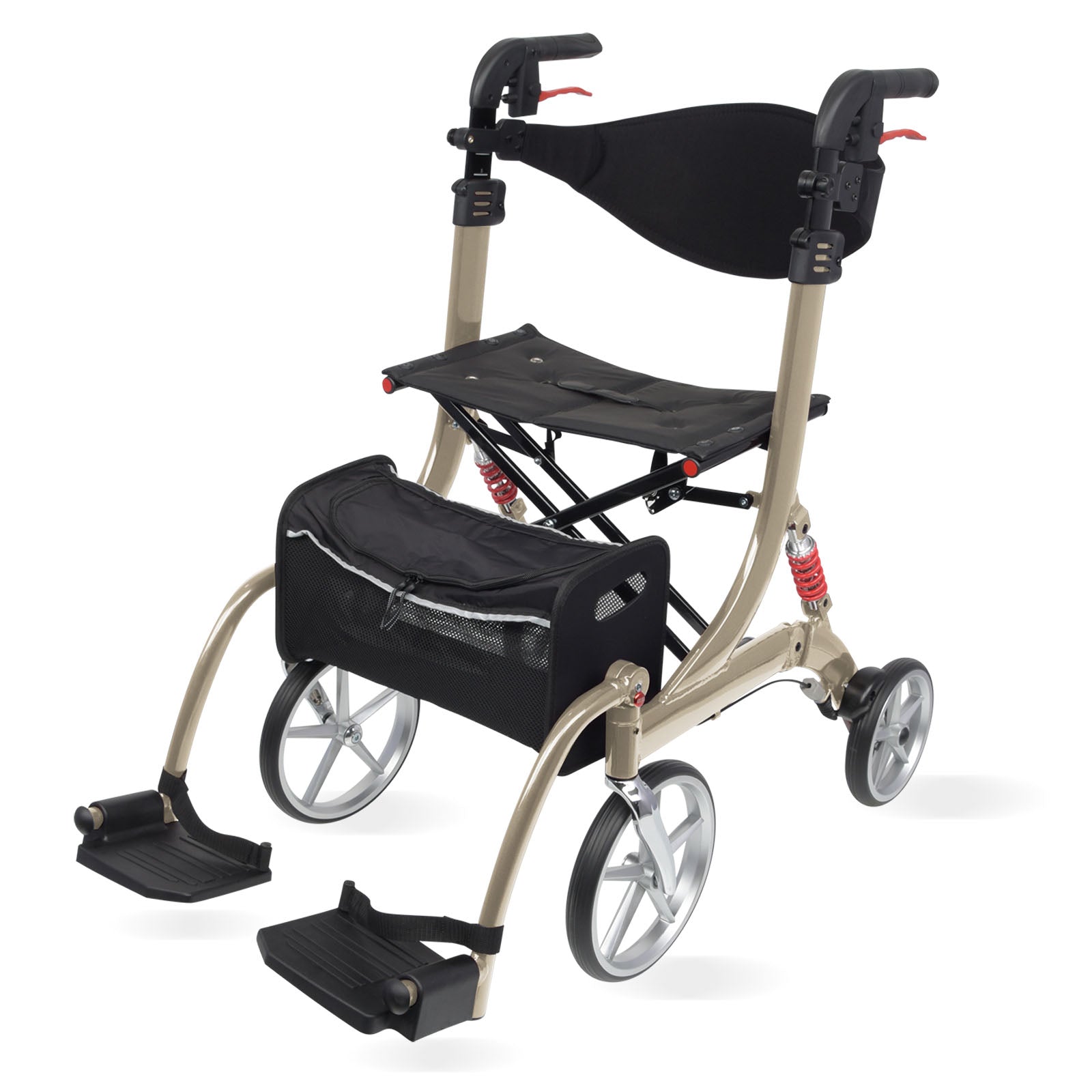 Spring Vario - Rollator mit Rollstuhl Funktion | Cappuccino