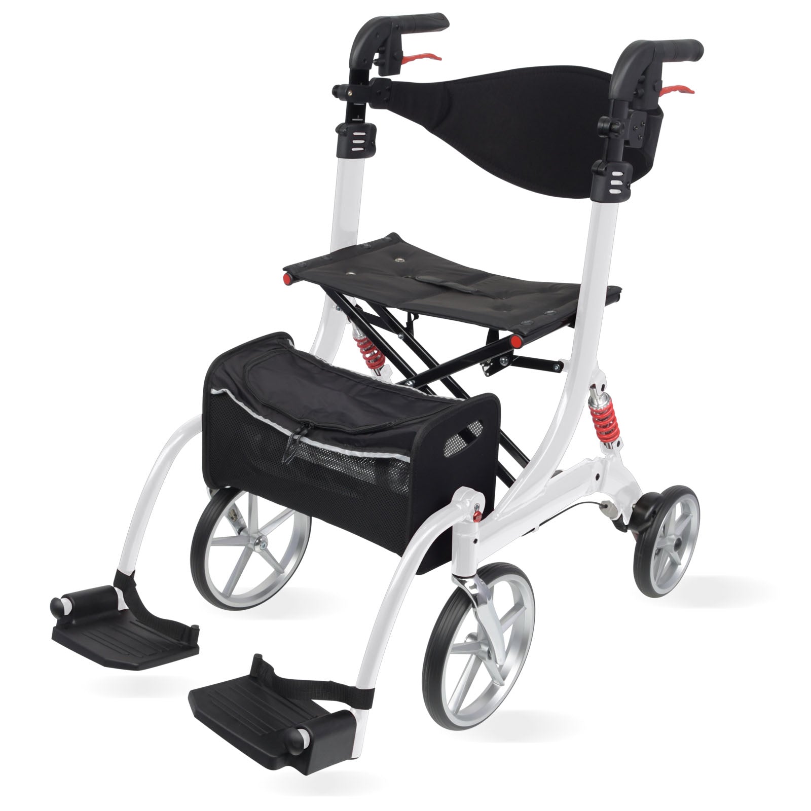 Spring Vario - Rollator mit Rollstuhl Funktion | Polarweiß 