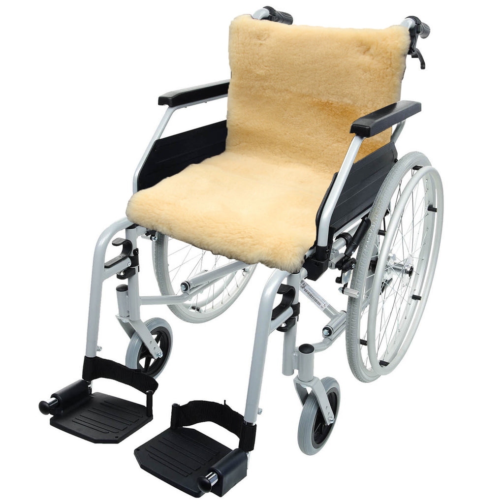 Rollstuhlauflage aus Schaffell | Natur (Medizinisches Schaffell)