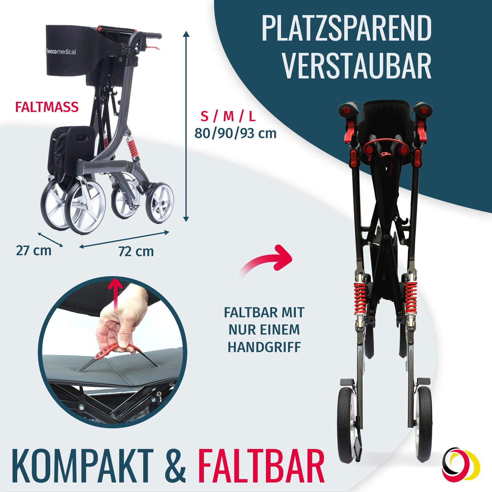 Rollator SPRING Faltmaß | Polarweiß