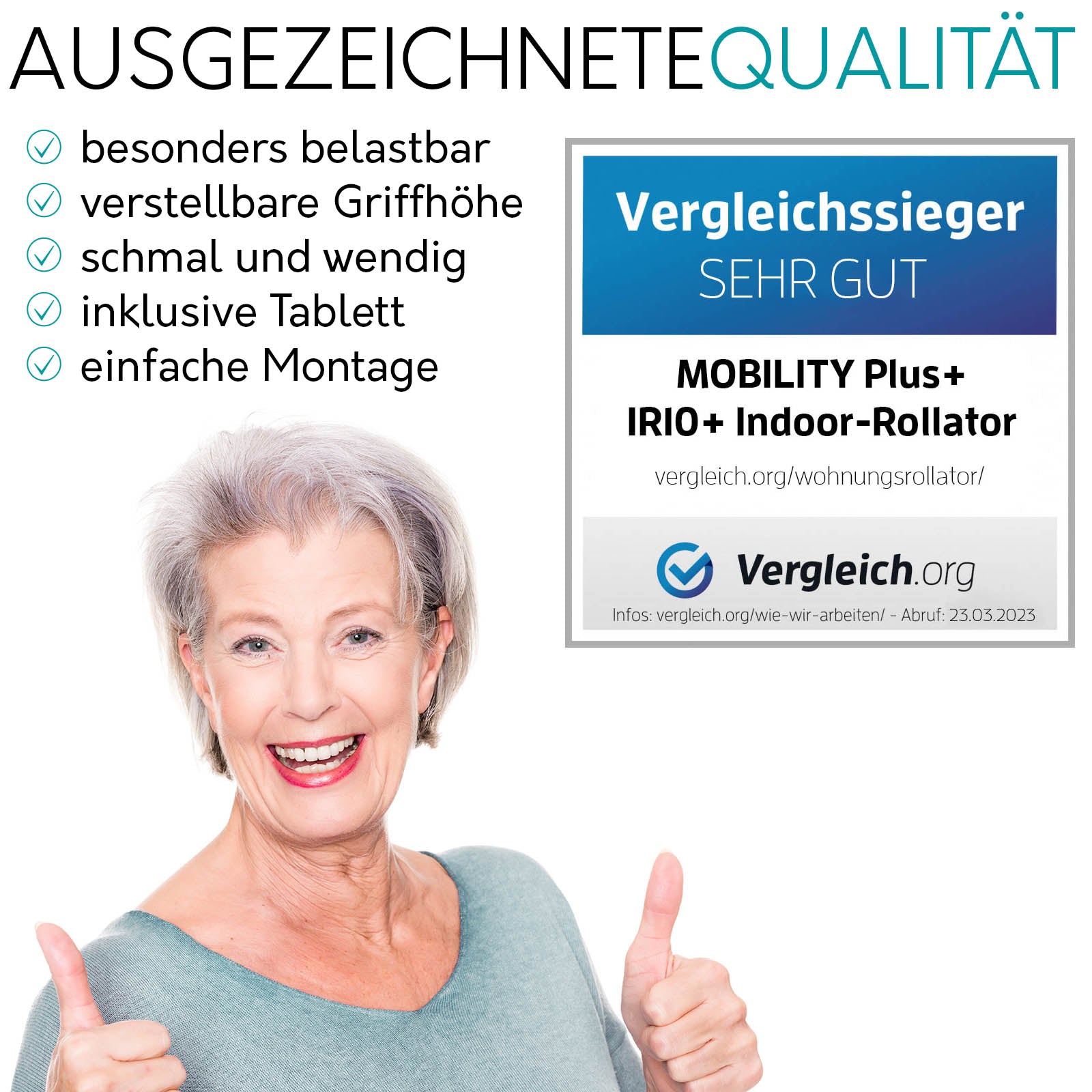Indoor Rollator IR10+ für die Wohnung | INFO market:de