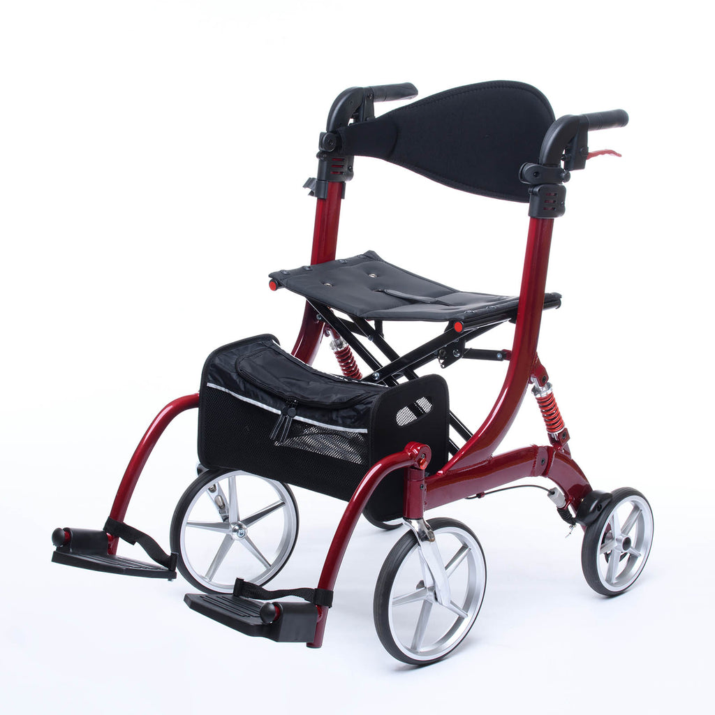 Spring Vario - Rollator mit Rollstuhl Funktion | Bordeaux